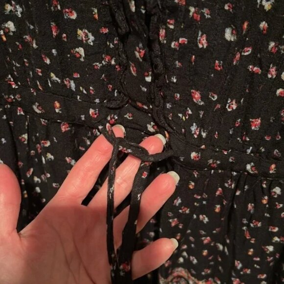 Free People Maxi Bohemian Black Floral Dresss - xs ($140) - Picture 7 of 8